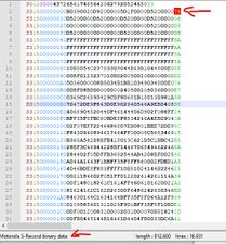 Figure 2: Notepad ++ Wrong SREC Checksum