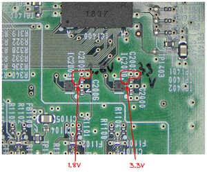 Epson elpdc21 document camera power rails measured zoomed in on two regulators.jpg
