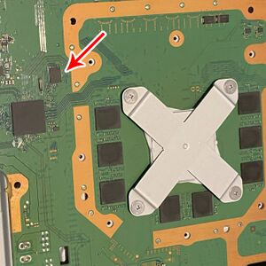 Location of the NOR chip on Playstation 4 Pro.